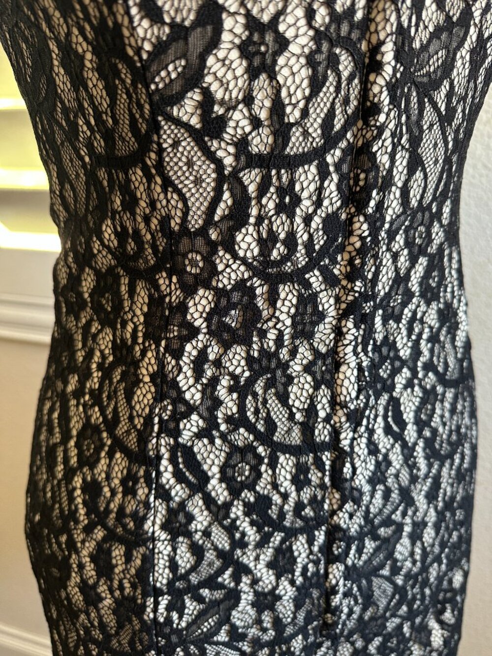 RUMORED Black Lace Bodycon Mini Dress Size 4 NWT